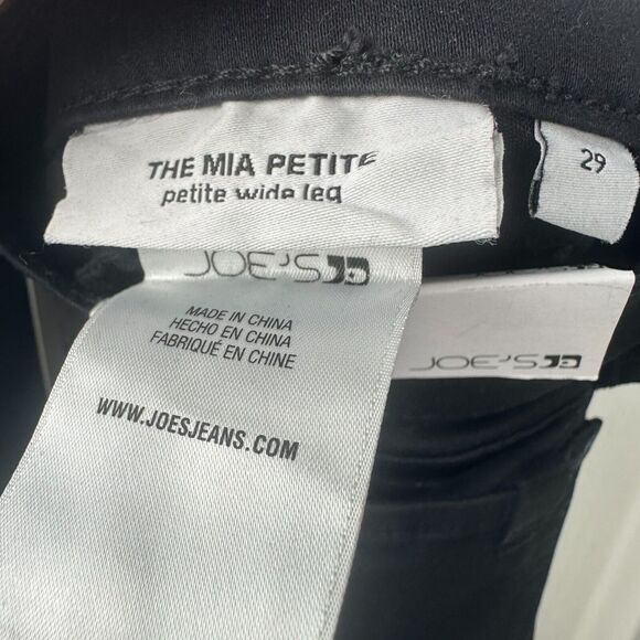 Joes Jeans Womens 29 Black Denim Coated High Rise Wide Leg The Mia Zip Fly NWT - Picture 8 of 9